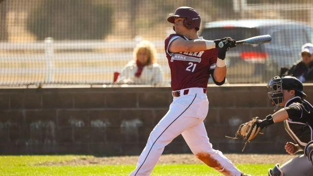 Josh Bay launches a home run in DII baseball.