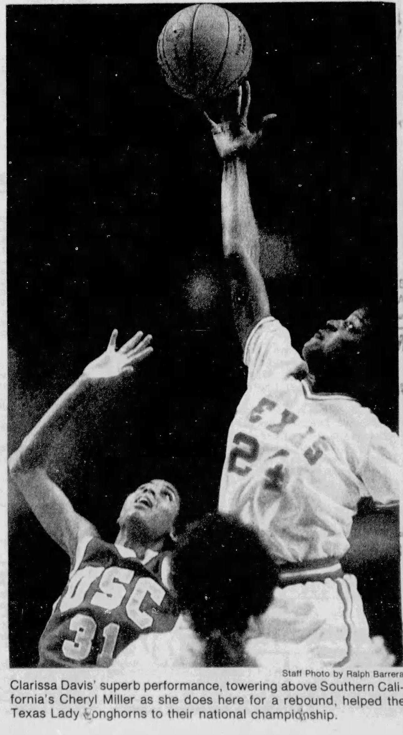 Clarissa Davis in Texas' 1986 title game