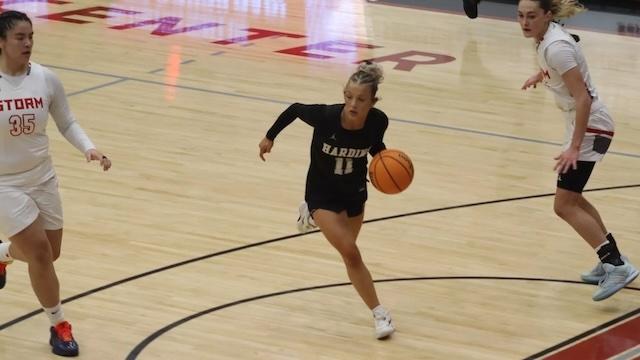 Kori Sanders drives to the hoop.